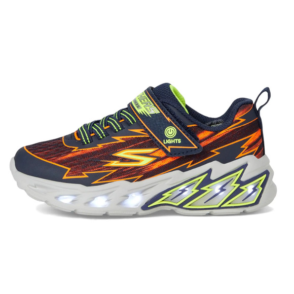 SKECHERS Boys Light Storm 2.0 Bolt Brights Sneakers Size 2.5 Orange Green NIB - Picture 2 of 11